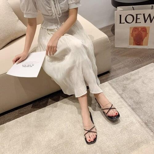 YSHUNIJ 2021 Summer New Korean Fashion Slippers Female Wear-resistant Flip-flop Net Red Beach Sandals Slippers