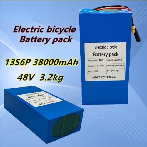 48V 38ah 13s6p Lithium Battery Pack 48v 38000mAh 2000W electric bicycle batteries Built in 50A BMS