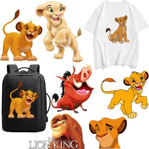 Cartoons The lion king Hot stickers on clothes lovely Simba DIY patch Patch on iron clothes Heat transfer T-shirt stickers