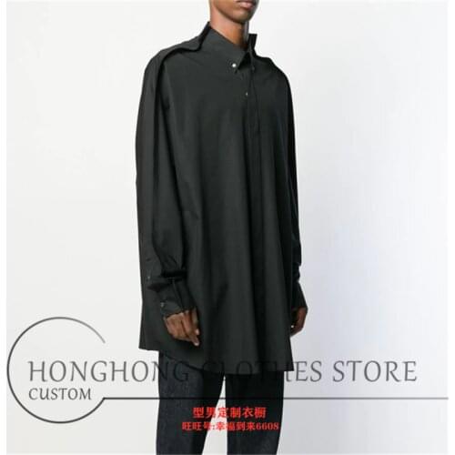 Bespoke plus-size mens shirts a new trend for mens long-sleeved shirts is the Korean version of the loose-lapel shirt S-6XL
