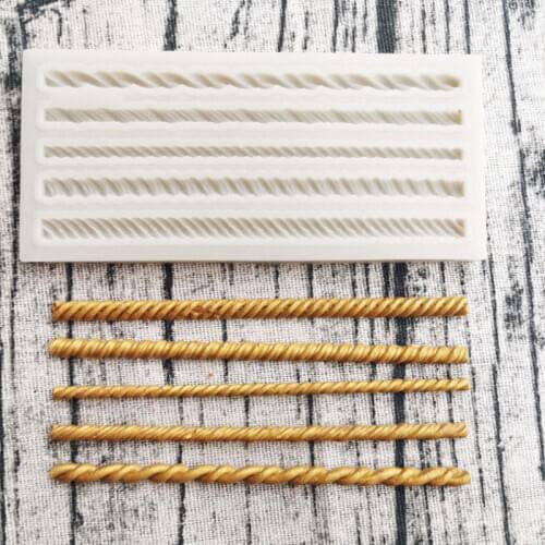 Plaited Rope Silicone Mold Fondant Mould Cake Decorating Tools Chocolate Gumpaste Molds, Sugarcraft, Kitchen Gadget