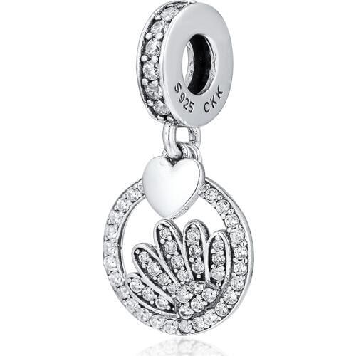 Fits Pandora Bracelets Half Daisy Charms 100% 925 Sterling Silver Zirconia Metal Beads for Jewelry Making Kalen