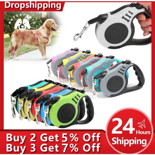 3m 5m Durable Leash Automatic Retractable Nylon Cat Lead Extension Puppy Walking Running Lead Roulette For Dogs
