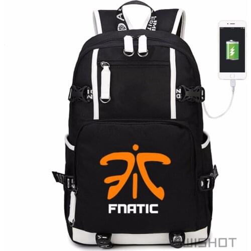WISHOT Fnatic Virtus.pro DOTA 2 backpack CS CSGO NAVI with USB Charging Port Laptop Bag SK Gaming Ninjas in Pyjamas