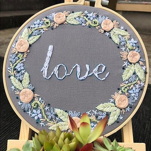 DIY Ribbon Flowers Handmade Embroidery Sampler Kit For Beginner Needlework Kits Cross Stitch Arts Crafts Sewing Decor