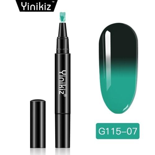 Yinikiz 8ml UV Gel Varnish Temperature Change Color Gel Nail Art Long Lasting Soak-off UV Nail Gel Polish Easy To Apply Pens