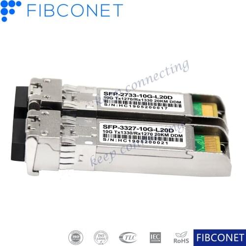 Fiber Optic 20km 10g 1270/1330nm LC Fiber Transceiver SFP 10g Bidi Module
