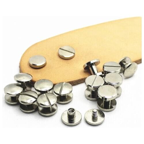 XUNZHE HOT 20pcs Silver Luggage Leather metal Craft Solid Screw Nail Rivet 4- 12mm strap Rivets Copper great quality
