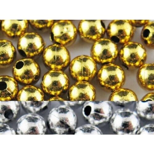 Yhj23 4mm 4000pcs/lot silver Gold acrylic beads For Chunky Jewelry for DIY bracelet cross Loose beads