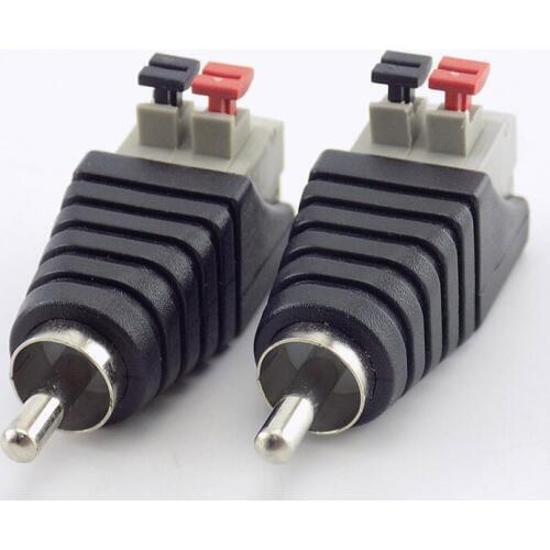1pcs Press RCA Connector to Audio Male A/V Speaker Wire adapter Jack Plug Terminal adaptor