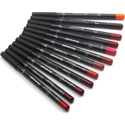 12 Colors Lip Liner Waterproof Non-Tipping Color Makeup Matte Velvet Long Lasting Lipstick Pen Lip Pencils Beauty Cosmetics