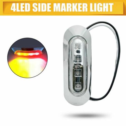 2x LED 12V Car Van Truck Trailer Side Marker Light Rear Turn Signal Lamp Amber Red Caravan RV Camper Waterproof Clearance Light