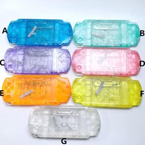 5PCS Brand NEW Transparent Protector Case With Button Kits For PSP 2000 Console Full Shell Clear Black and Clear Red Color