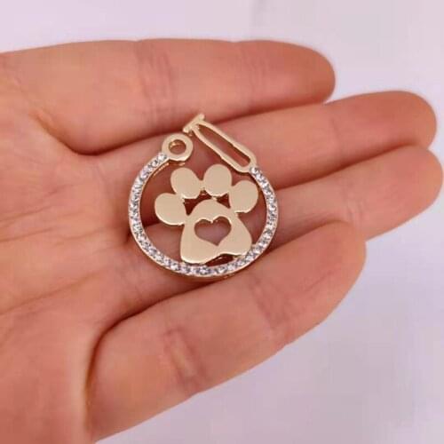 5pcs Dog paw claws Stethoscope pendant charm dog heart charms gift for women man Accessories