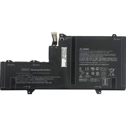 Laptop Battery 11.55V 57Wh 4935mAh 3-cell for EliteBook x360 1030 G2 1GY31PA OM03XL HSTNN-IB7O 863167-171 863280-855