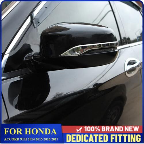 Car Styling For Honda Accord 9Th Gen 2014 2015 2016 2017 Car Door Side Rearview Mirror Cover Trim Strips