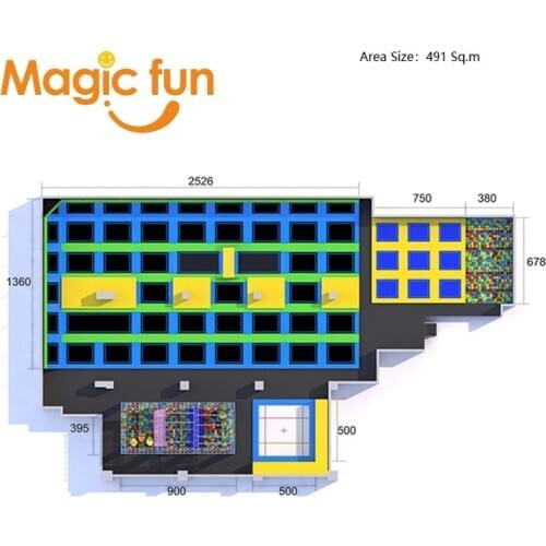 MAGICFUN big square trampoline bounce board bungie jumping trampoline