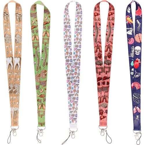 BG1366 Human Organs Keychain Neck Straps Lanyards for Key ID Card Pass Gym Cellphone USB Badge Holder Nurse Gift