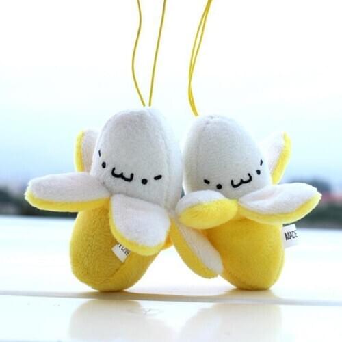 Banana Plush Keychain Small Pendant Stuffed Plush By Phone Bananas Key Chains Small String Plush Fruit Series Soft Toy Gifts 077