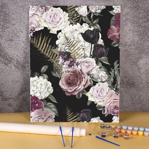 Flower Rose Paint By Numbers Set Acrylic Paints 50*70 Paiting By Numbers Home Decor For Kids For Drawing Wholesale Art