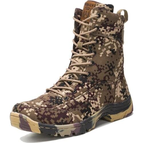 Mens Hiking Shoes 2021 Summer Desert Camouflage Adventure Outing Hiking High-top Training Ultra-light Non-slip Wear-resistant