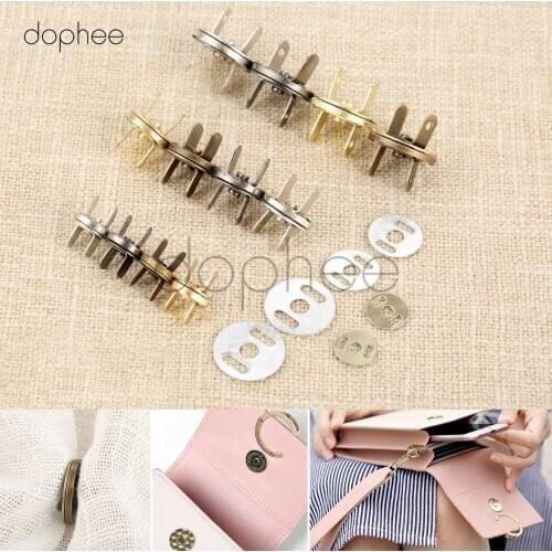 Dophee 10pcs 10/14/18mm 4 Colors Thin Magnetic Snaps Buttons Lady Bags Craft Bags Handbag Purse Wallet Accessories Bags