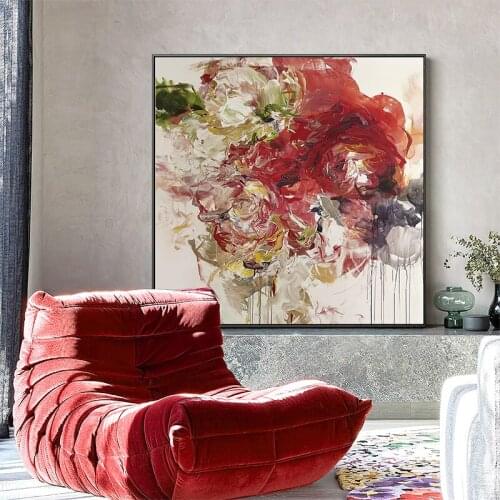 EECAMAIL Diy Diamond Painting Full Diamond Embroidered Modern Luxury Living Room Rose Flower Abstract Home Decoration No Frame