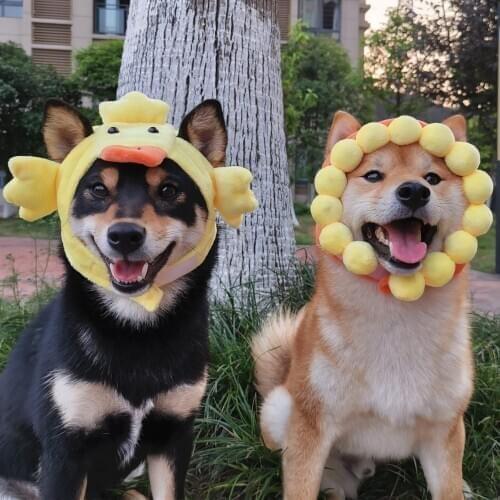 Custom Pet Cat Dog Headgear Net Red Cute Funny Turn Head Jewelry Shiba Inu Hat