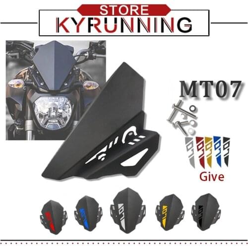 Motorcycle WindScreen For YAMAHA MT-07 MT07 MT 07 FZ-07 2018 2019 2020 windshield front screen mt-07 wind deflector gift sticker