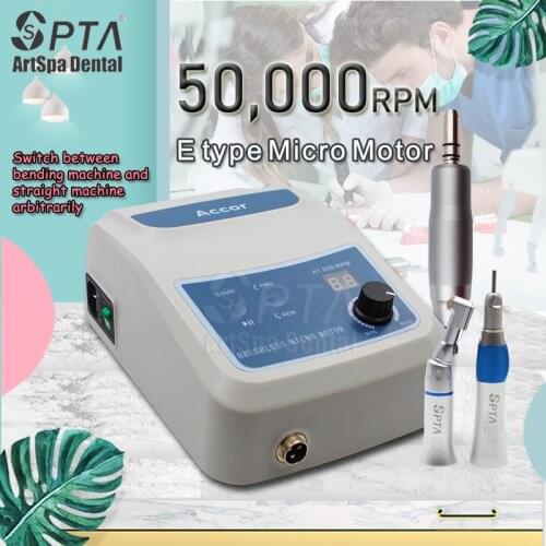 50,000RPM Micromotor Non-Carbon Brushless Dental Laboratory Turbine Tip Handpiece Contra angle and Straight Nose Electric Motor
