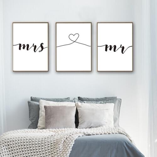 Minimalsit Husband and Wife Love Wall Art Canvas Paintings Wall Printed Pictures Art Prints Posters Living Room Home Decor