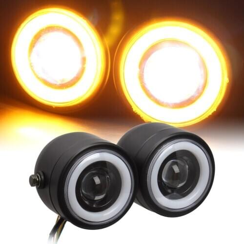Motorcycle Universal Twins Front Headlight lamp Double Dual Lamp For Harley Softail Fat Boy Cafe Racer For Yamaha