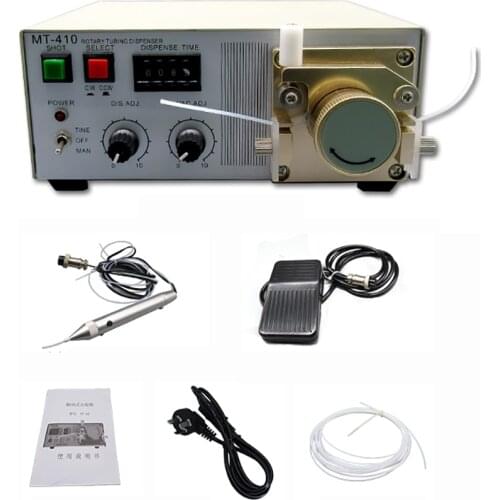 MT-410 Peristaltic Automatic Glue Dispenser Precision Manual Rotary Tubing Dispenser 0.0001ML 110V/220V