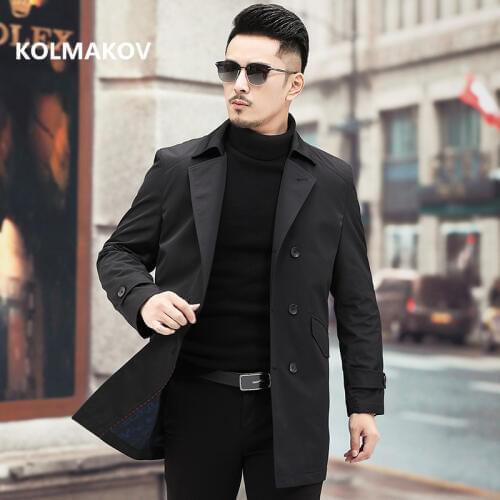 KOLMAKOV 2019 Mens Business Jacket Autumn Winter Classic Casual Overcoat men High quality windbreaker coat men