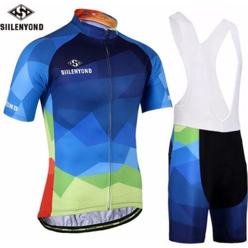 Men Quick Dry Short Sleeve Jersey Bib Shorts Two Pieces Cycling Clothing Sportswear Outdoor Bike Breathable Cycling Suit