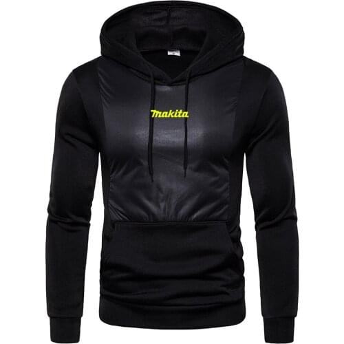 2021 Makita New Brand Mens Harajuku Style Spring & Autumn Slim Hooded Mens Fashion Warm Put Together Casual Classic Print Tops