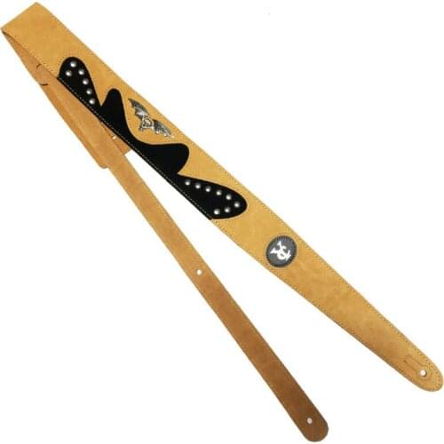 New Suede Guitar Strap Personality Skull Flower Shoulder Strap Acoustic Guitar Electric Guitar Bass Universal