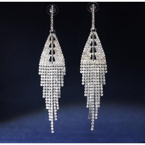 Earrings Trending Bridal Pendants Wedding Jewelry Chain Earrings Long Hanging 2021 Trends Earring Accessories For Women