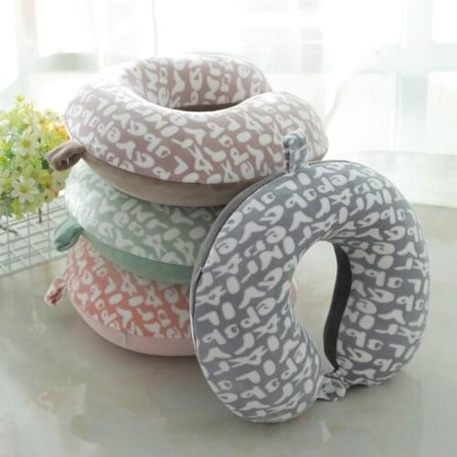 Letter Neck Pillow Flight Car Memory Foam U-shaped Cervical Vertebra Protect Particles Soft Cushion Home Bedding Outdoor