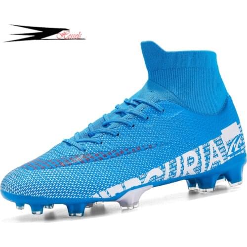 Hessels Outdoor Men Boys Soccer Shoes TF/FG Football Boots High Ankle Kids Cleats Training Sport Low-Cut Sneakers Size 35-44