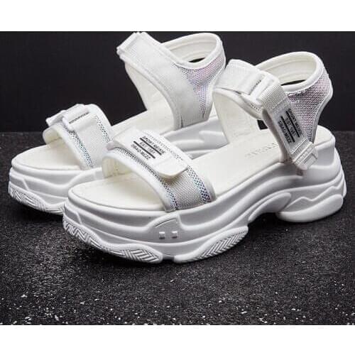 High Heeled Sandals Female Summer 2020 Women Thick Bottom Shoes Wedge with Open Toe Platform Shoes Increased Shoes