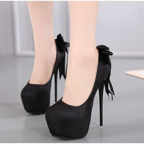 Stilleto shoes women shoes high heels platform pumps small heel shoes women wedding shoes pumps women bow shoes pumps LJA120-1