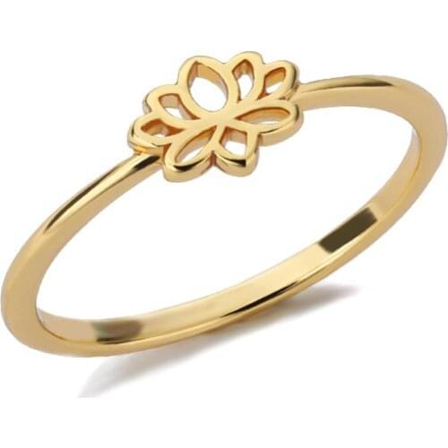 Minimalism Lotus Rings For Women Dainty Jewelry Stainless Steel Stackable Flower Ring 2021 Bague Femme