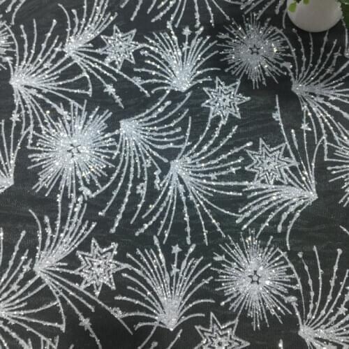 1Y/Lot white bronzed lace glitter mesh fabric nigth dress bridal veil accessories DIY materiao