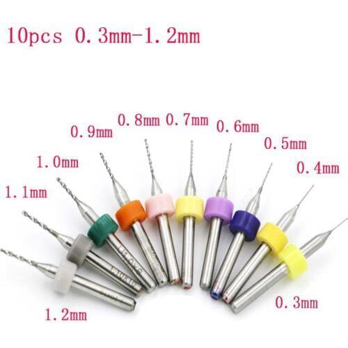 10PCS (0.3-1.2mm) PCB tungsten steel drill bit, Alloy bit , Circuit board amber beeswax punch tools, High-quality