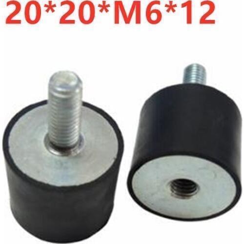 10PCS Rubber cushioning cushion 20 * 20 * M6 * 12 male and female sets of non-slip cushions screw cushions