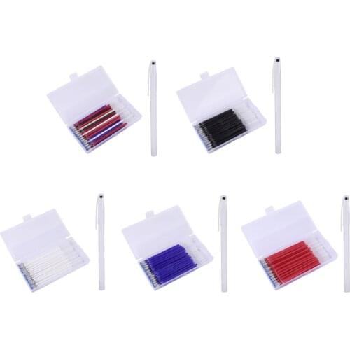 5Color Heat Erasable Pens Fabric Marking Refills Tailors Quilting Sewing DIY