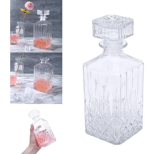 800ml Liquor Whiskey Decanter Vintage Glass Crystal Bottles Wine Glasses Accessories Supplies