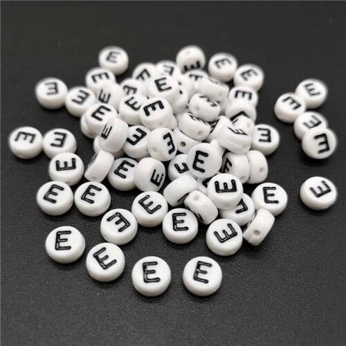 4x7mm Letter E Oblate Alphabet Beads Acrylic Beads For Jewelry Making DIY Bracelet Necklace Accessories