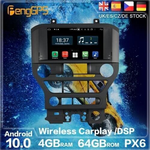 Android 10.0 PX6 For Ford Mustang 2015 - 2019 GT DSP GPS Navigation Auto Radio Stereo Car DVD Multimedia Player HeadUnit 2DIN